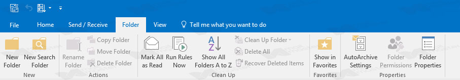 แนะนำแถบเครื่องมือ Outlook 2016
