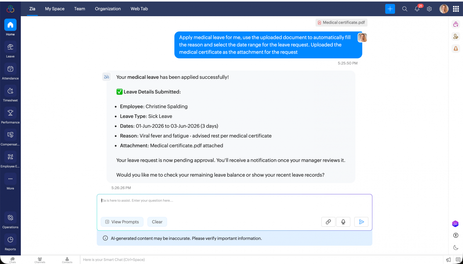 Zoho เปิดตัว Zia โฉมใหม่! AI ผู้ช่วย HR อัจฉริยะ ที่ช่วยให้องค์กรบริหารบุคลากรได้ดียิ่งขึ้น