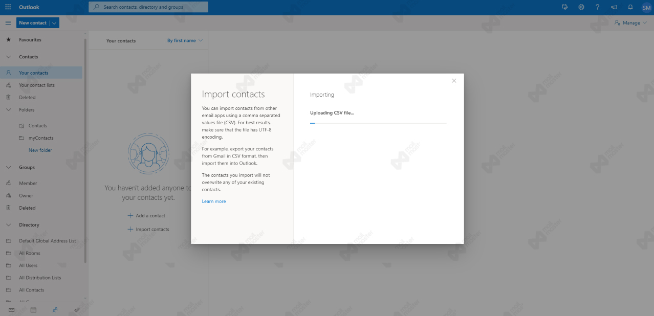 การ Add a contact 365 บน outlook